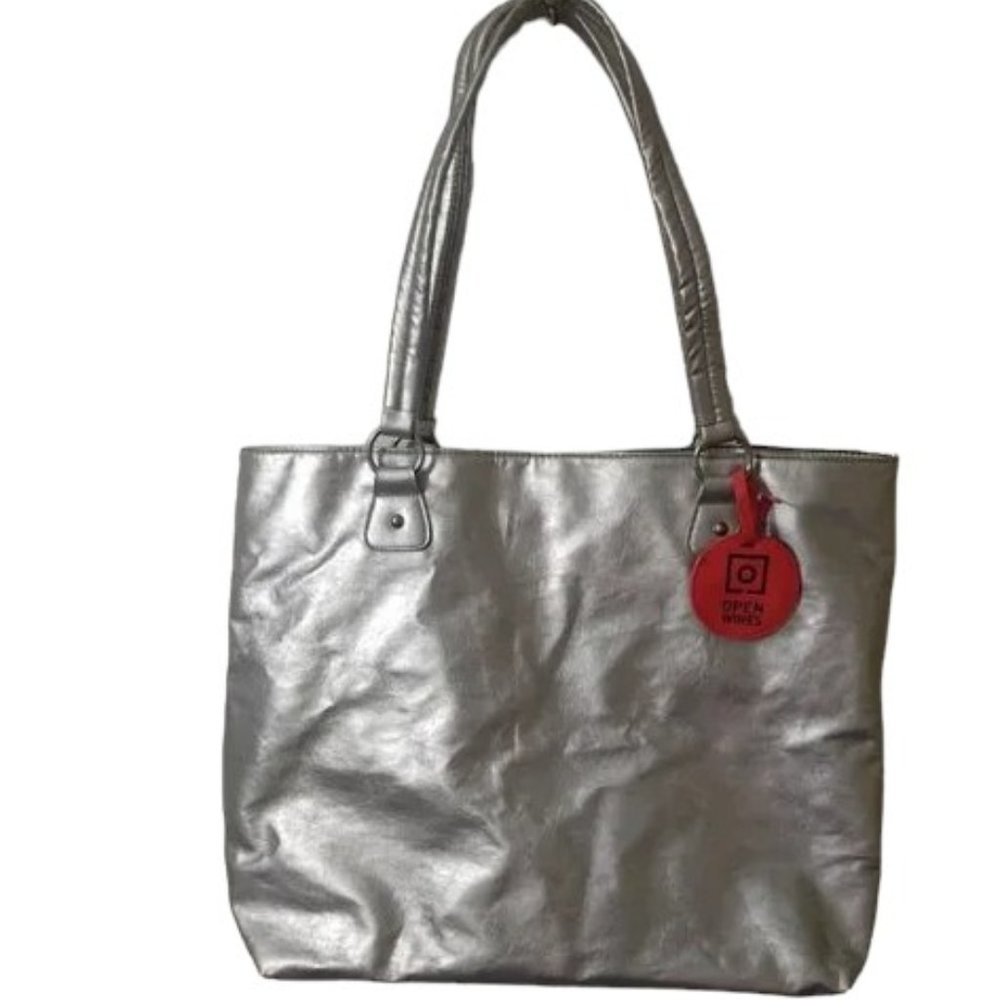 BeautiControl Silver Tote Bag with Magnetic Closure